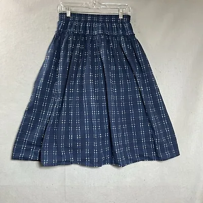 Madewell Skirt Womens XXS Blue Check Pull On Midi Boho Prairie Casual 2XS • $29.97