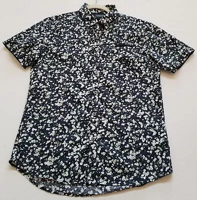 7 Diamonds Button Up Shirt Men’s Small S Multicolor Floral Short Sleeve Pocket • $13.59