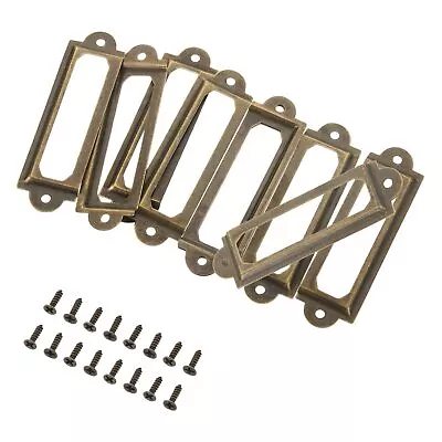 8Pcs Metal Label Frame 60 X 17mm Antique Bronze Label Frame Card Holders Wit... • $12.56