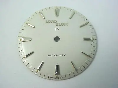 Vintage Lord Elgin 25 Automatic Pearl Watch Dial 27.66mm Silver Arrow & Stck Mrk • $39.69