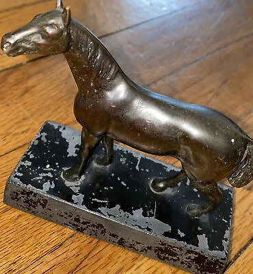 Metal Horse Figurine Vintage Black Bronze Antique  • $25