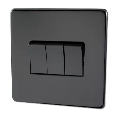 £7.49 • Buy Crabtree Black Nickel Electrical Switch Socket Cooker Control Dimmer Flat Plate