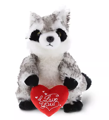 DolliBu I LOVE YOU Plush Raccoon – Cute Stuffed Animal With Heart – 9 Inches • $19.97