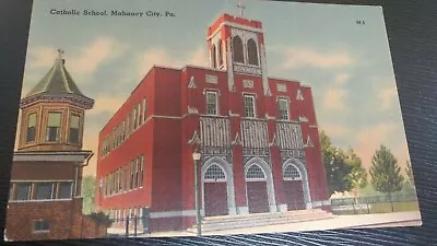 Vintage Mahanoy City PA Postcard Catholic School Schuylkill County  • $7