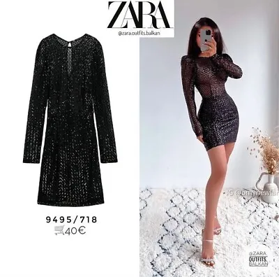 ZARA SHORT SEQUIN DRESS Sequin-M • $29.99