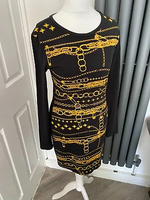 ICONIC VERSUS VERSACE Little Black & Gold Dress Small. • $88.39