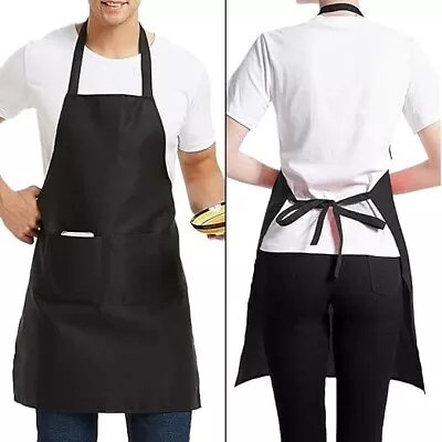 Unisex Adult Apron Men's Ladies Cooking Baking Kitchen BBQ Catering Chef Plain • £1.99