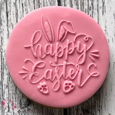 Happy Easter Embosser Stamp Cookie Cutter Fondant Cupcake Baking *NEW* • £3.95