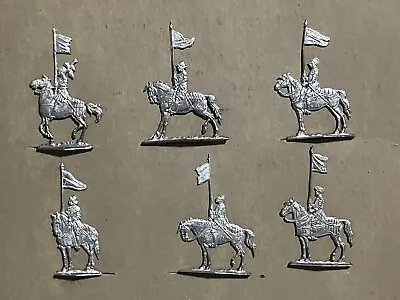 Mounted 15th-16th Century Knights - Six 30mm Zinnfiguren Tin Flats Unpainted • $12