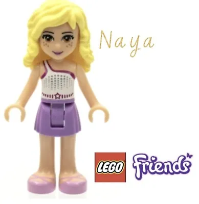 LEGO FRIENDS MINIFIGURE NAYA - Medium Lavender Skirt White Top With Star Belt • $14.99