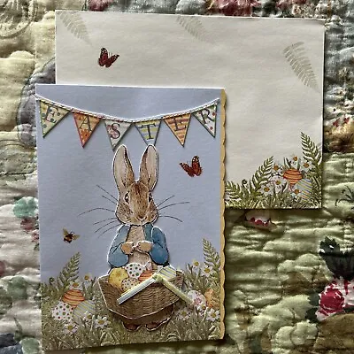 Peter Rabbit EASTER Card & Envelope Die Cut Features 5x7 Beatrix Potter NEW • $5.95
