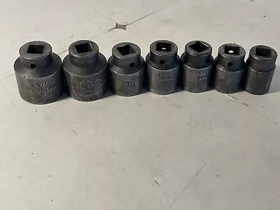 Lot Of 7. MAC Tools 1/2” Drive-6 Point Impact Sockets. Sizes Below • $45.48