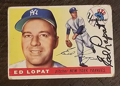 1955 Topps #109 Ed Lopat Signed Autographed New York Yankees • $60