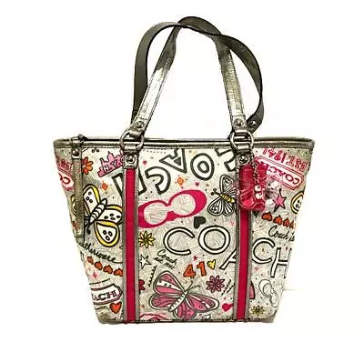 MINT Coach Poppy Bandana Butterfly Graffiti Handbag Tote Bag Purse Satchel WOW! • $199