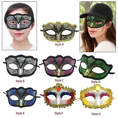 Ladies Mardi Gras Masquerade Mask For Party Favor Fancy Dress Costume Prop • £4.70