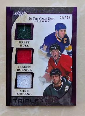 2023 Leaf In The Game Used Triple Relic /45 Modano Roenick Hull • $0.99