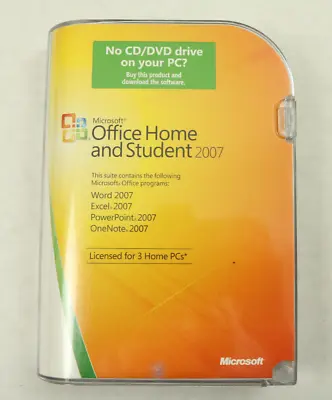 Microsoft Office Home And Student 2007 For 3 Home PCs • $19.95
