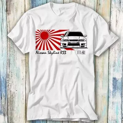Nissan Skyline GTR R33 Japan Red Flag T Shirt Meme Gift Top Tee Unisex 1352 • £6.35