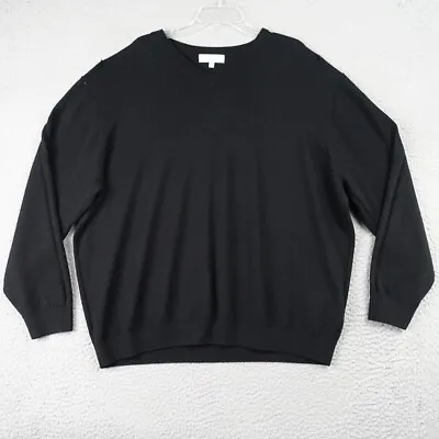 Turnbury Extra Fine Merino Wool V-Neck Sweater  Black Men's Sz XL • $24.26