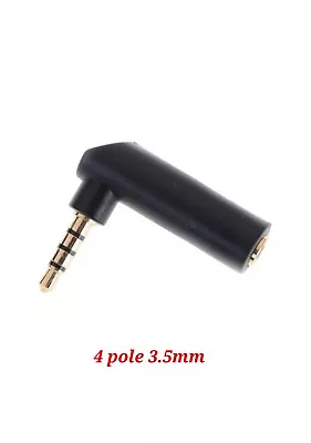 3.5mm 4-pole To Female 90 Degree Right Angled Audio Adapter Jack Plug Connector  • £3.39