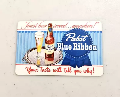 Pabst Blue Ribbon Beer Bottle & Pilsner Glass On A Tray 1950 Calendar Card • $19.99