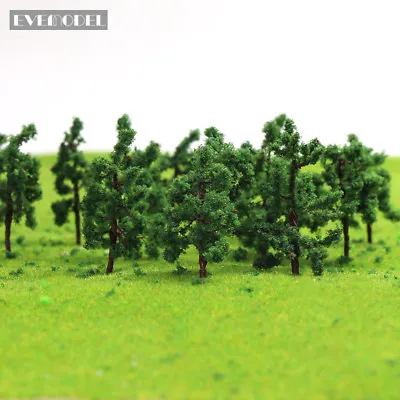 100pcs Model Trains Layout HO Scale 1:87 Model Trees Roadside Green Tree 3.8cm • $14.99