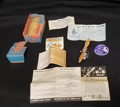 Vintage 1948 K&B Infant .020 Model Airplane Engine 020 Box Instructions Papers • $150