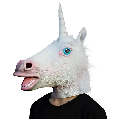 Rubber Horse Head Mask Panto Fancy Party Cosplay Halloween Adult Costume Uk • £7.89