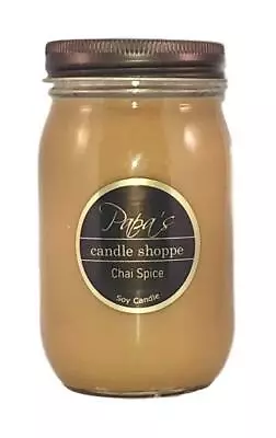 Papa's Candle Shoppe Chai Spice 16 Oz Mason Jar Highly Scented Soy Wax Candle! • $18.50