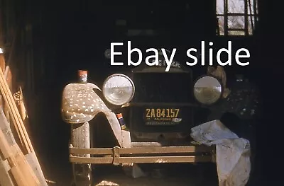 Orig 1950s 35mm Kodachrome Slide - Vintage  Barn Find  Car With CA Plates • $4