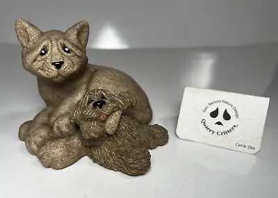 2001 Second Nature Designs Quarry Critters Cari & Don 46482 Cat And Dog Figurine • $11.99