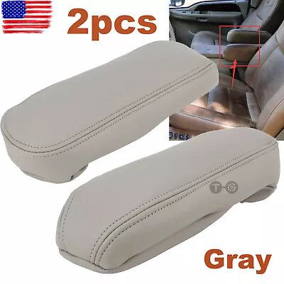 2 For Ford F250 F350 Excursion Lariat 99-07 Leather Seat Armrest Cover Dark Gray • $9.96