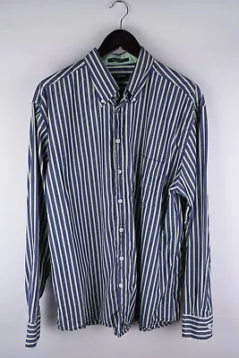 GANT Egyptian Cotton Men Casual Shirt E-Z Fit Blue Striped Size XL • £24.91