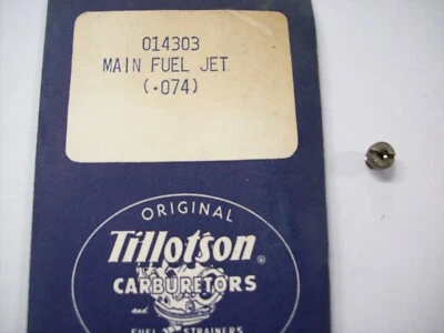 $10.95 • Buy Tillotson Chrysler Force Carburetor Main Jet 014303 .074 Outboard Boat Motor