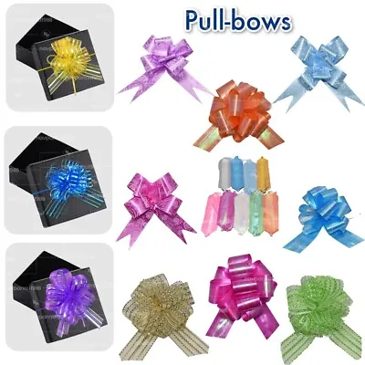 £1.99 • Buy 50MM LARGE PULL BOWS Flower Wedding Car Gift Wrap Xmas Party Poly Floristry Bow