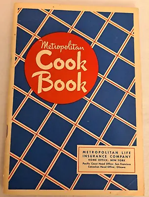 Metropolitan Cook Book Life Insurance Cookbook Mid Century Recipes 1948 Vintage • $11.98