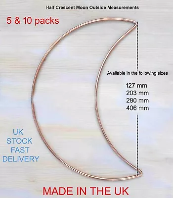 5-10 Pack Metal Crescent Moon Steel Dream Catcher Macrame Wire Craft Hoop DIY  • £8.99