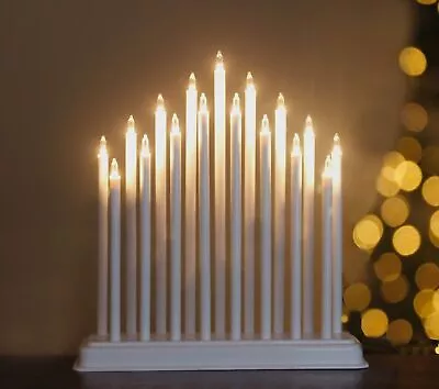 Christmas Candle Bridge 17 Pre-Lit Pipe Arch Window Table White Decoration Xmas • £14.99