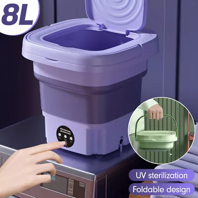 Mini Washing Machine 8L Folding Portable Sterilization Drying Laundry Machine US • $34.23