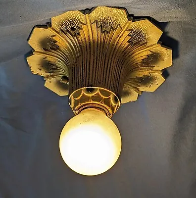 Art Deco BEARDSLEE~WILLIAMSON Of Chicago Single Light Bulb Ceiling Fixture • $195