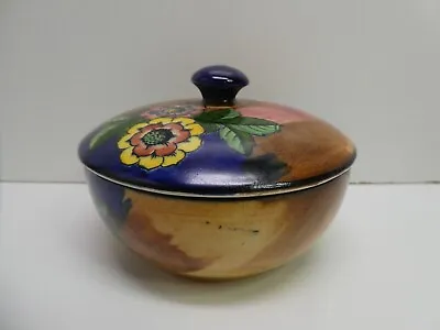 H&k Tunstall Hand Painted Floral Pottery Art Deco Flower Lidded Dish Bowl • $36