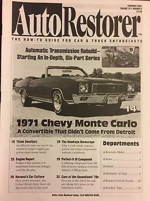 1971 Monte Carlo Convertible Pontiac V-8 Engine Automatic Transmission Rebuild • $14.08