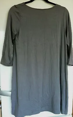 Yong Kim Soft Modal Godet Back Tunic With 3/4  Length Sleeves Coffee 10 New • £22