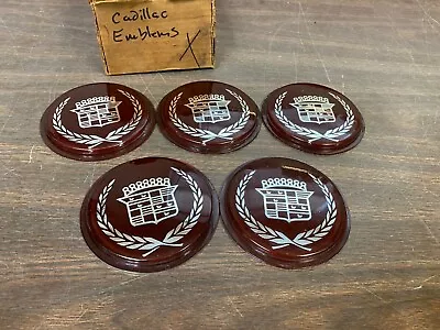 £54.20 • Buy LOT OF 5 70's 80's 90's CADILLAC HUBCAP 4 3/8  CENTER WHEEL EMBLEMS INSERTS NOS