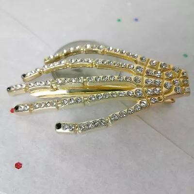 Skeleton Hand Hair Clip With Rhinestones • $12