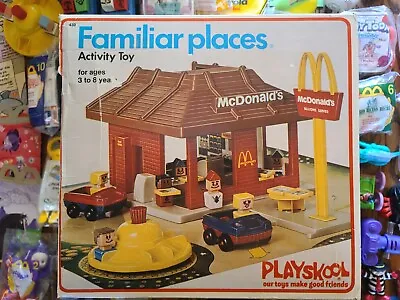 Vintage Playskool McDonald's Familiar Places Activity Play Set + Happy Meal Toys • $105.04