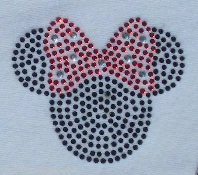 2.5  Red Minnie Mouse Iron On Disney Rhinestone Transfer DIY Applique Decal  • $6.25