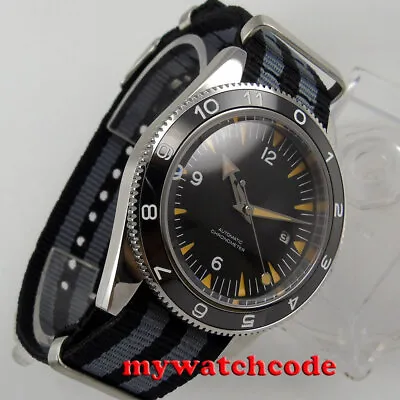 41mm CORGUET Black Dial Ceramic Bezel Sapphire Glass Miyota Automatic Mens Watch • $78.30