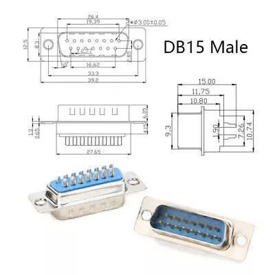 25Pin 15Pin DB Male Female Solder Connector Socket Plug Adaptor Plastic Housing • £1.50