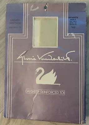 Vtg 1980s Gloria Vanderbilt Day Sheer Reinforced Toe Off White Pantyhose Sz D • $9.99